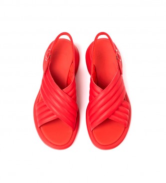 Camper Skórzane sandały Spiro w kolorze jasnoczerwonym