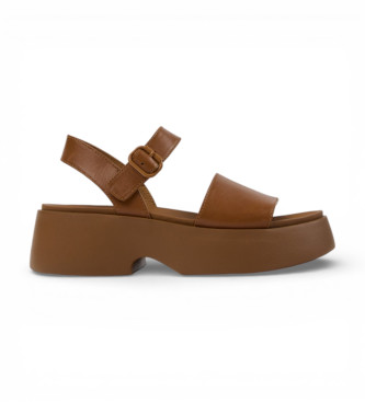 Camper Brown Tasha Leather Sandals