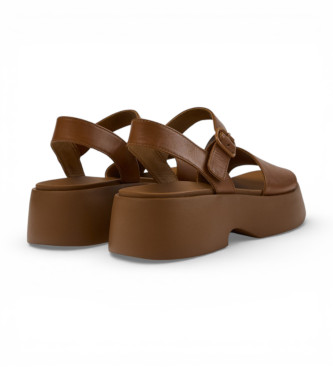 Camper Brown Tasha Leather Sandals