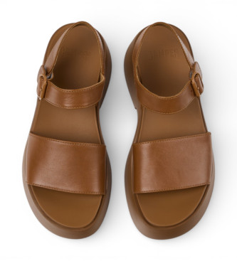 Camper Brown Tasha Leather Sandals