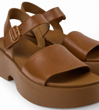 Camper Brown Tasha Leather Sandals