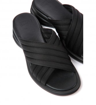 Camper Spiro leather sandals black