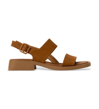 Camper Brown Dana Leather Sandals