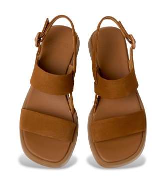 Camper Brown Dana Leather Sandals