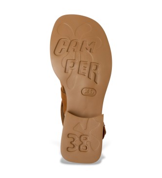 Camper Brown Dana Leather Sandals