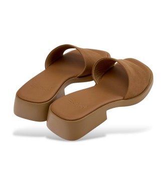 Camper Brown Dana Leather Sandals