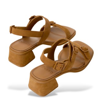 Camper Brown Kora Leather Sandals