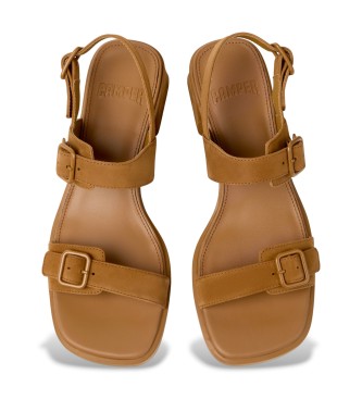 Camper Brown Kora Leather Sandals
