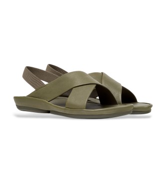 Camper Leather Sandals Right Isla green