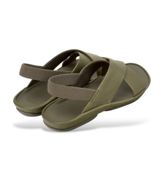 Camper Leather Sandals Right Isla green