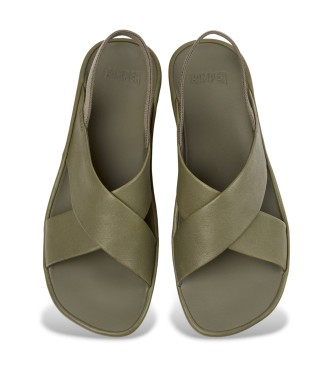 Camper Leather Sandals Right Isla green