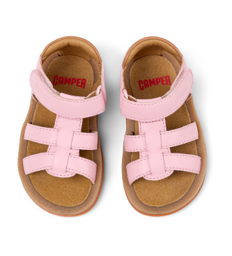 Camper Sandali in pelle rosa con insetti