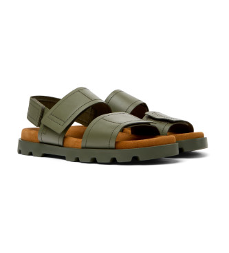 Camper Brutus green leather sandals