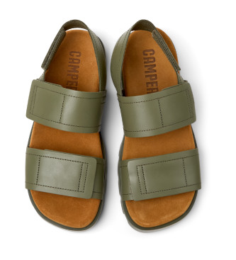 Camper Brutus green leather sandals