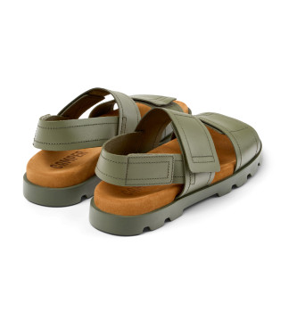 Camper Brutus green leather sandals