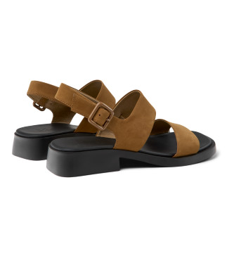 Camper Dana braune Ledersandalen