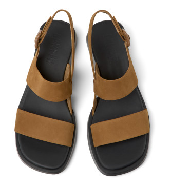 Camper Dana braune Ledersandalen