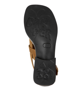 Camper Dana braune Ledersandalen