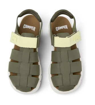 Camper Sandalias de piel Oruga verde