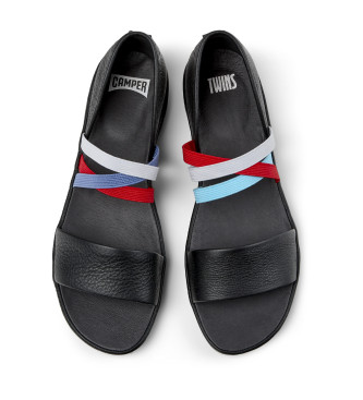 Camper Sandalias de piel Right Nina Twins negro