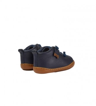 Camper Navy Peu Leather Ankle Boots