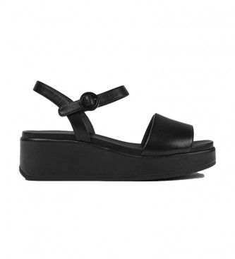 Camper Misia black leather sandals -Height wedge + platform: 5.7 cm