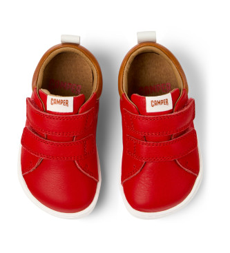 Camper Chaussures Peu Cami en cuir rouge