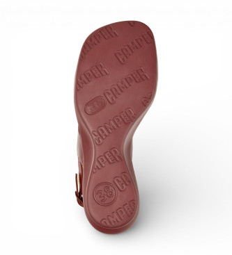 Camper Leather Sandals Louise burgundy