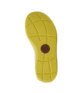 Camper Gurtband-Alarm-Sandalen gelb, wei