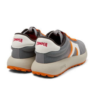 Camper Graue Leder-Turnschuhe Athen