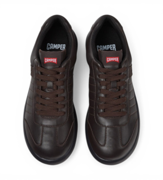 Camper Sapatilhas de couro castanho escuro Pelotas XLite