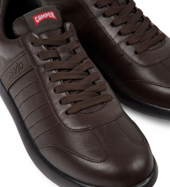 Camper Sapatilhas de couro castanho escuro Pelotas XLite
