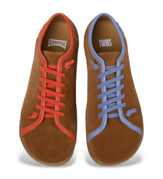 Camper Baskets Twins en cuir marron