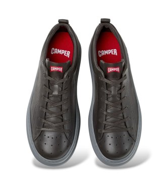 Camper Donkergrijze leren Runner-sneakers