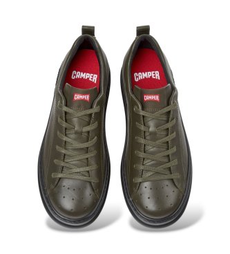 Camper Donkergroene leren Runner sneakers
