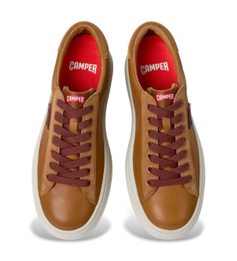 Camper Skórzane trampki Runner Four brązowe