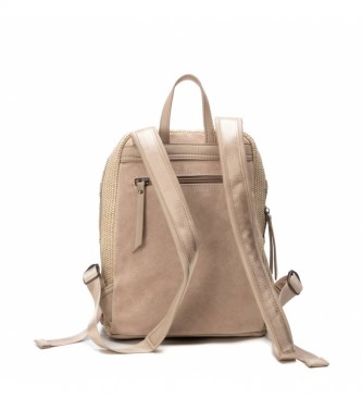 Carmela Leather Backpack 086679 beige