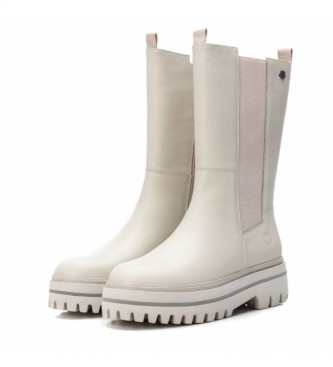 Carmela Beige leather boots 068177