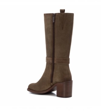 Carmela Leather boots 160061 green -Height heel: 7cm