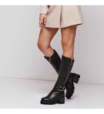 Carmela Leather Boots 161077 black -Heel height 7cm