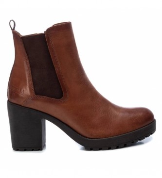 Carmela Leather ankle boots 067404 camel -heel height: 8cm