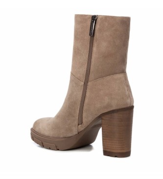Carmela Leather ankle boots 068020 beige -Heel height: 9cm
