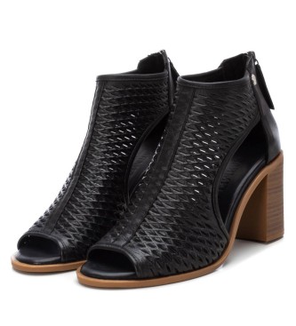 Carmela 160646 black leather ankle boots sandals -Heel height 9cm