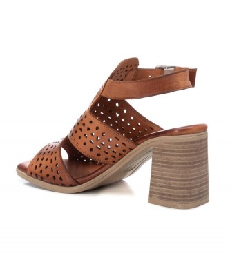 Carmela 160649 brune lder sandaler 160649 -Hlhjde 9cm
