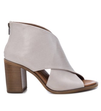 Carmela Lederen sandalen 160770 grijs -Helphoogte 8cm