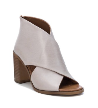 Carmela Lederen sandalen 160770 grijs -Helphoogte 8cm