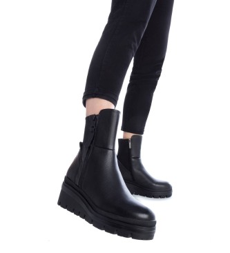 Carmela Leather ankle boots 160924 black -height heel: 7cm- 
