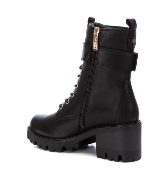 Carmela Botins em pele 161075 preto -altura do salto: 7cm- 