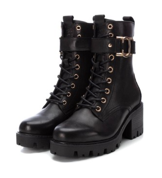 Carmela Botins em pele 161075 preto -altura do salto: 7cm- 