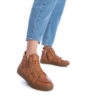Carmela Leren sneakers 161076 bruin